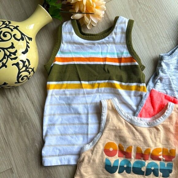 🌴 Beach Vibes Tank Top Bundle Summer Beach Surf Swim Size 18M - Picture 2 of 7